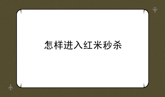 怎样进入红米秒杀