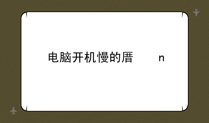 电脑开机慢的原因