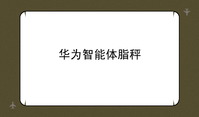 华为智能体脂秤