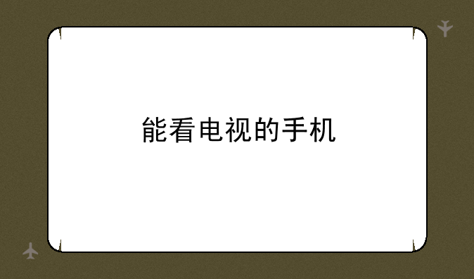 能看电视的手机