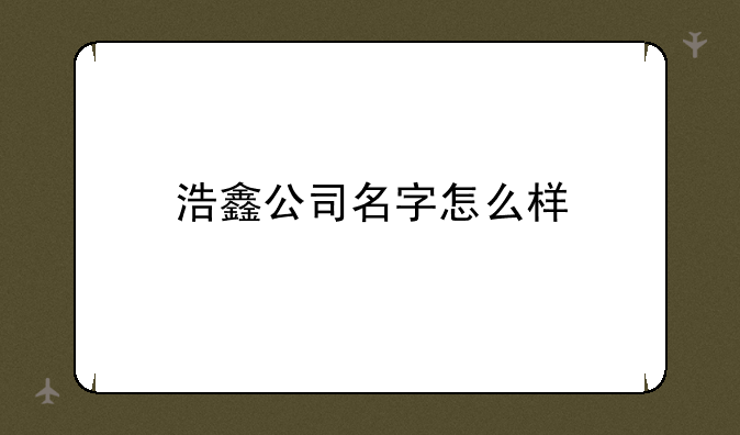 浩鑫公司名字怎么样
