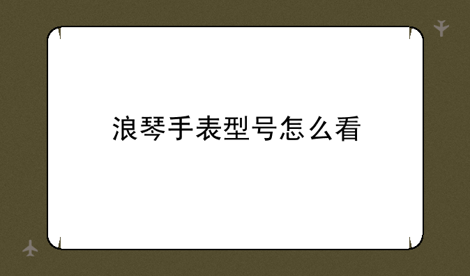 浪琴手表型号怎么看