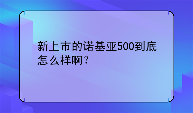 新上市的诺基亚500到底怎么样啊？