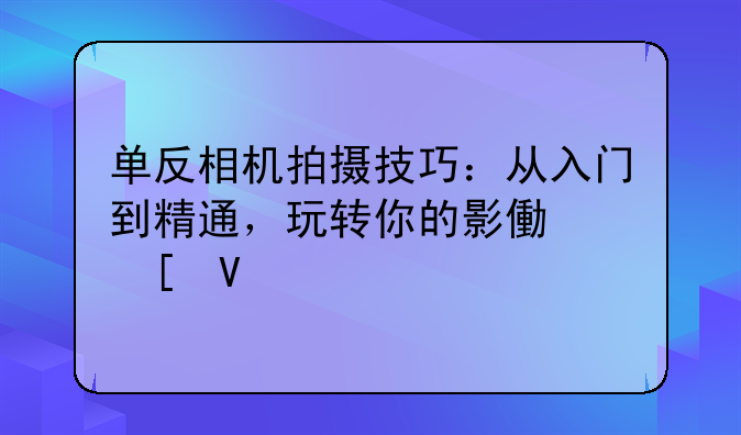 单反相机拍摄技巧：从入门到精通，玩转你的影像世界