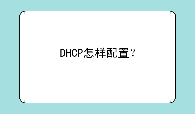 DHCP怎样配置？