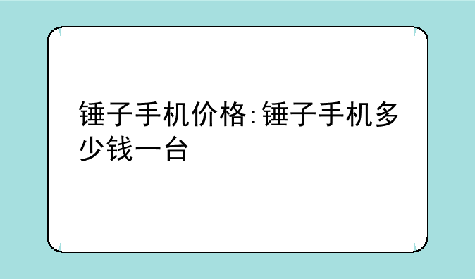 锤子手机价格:锤子手机多少钱一台