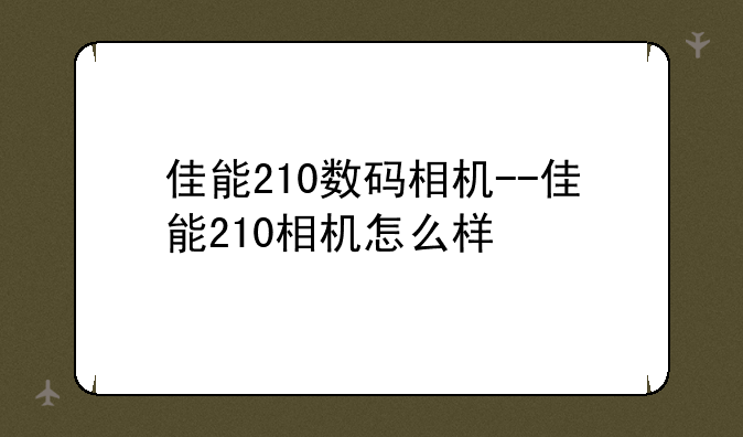 佳能210数码相机--佳能21