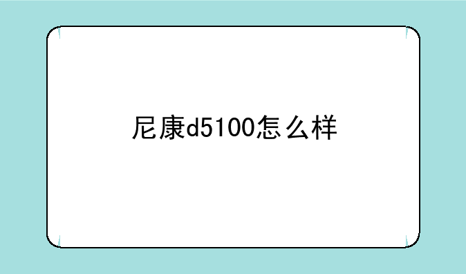 尼康d5100怎么样