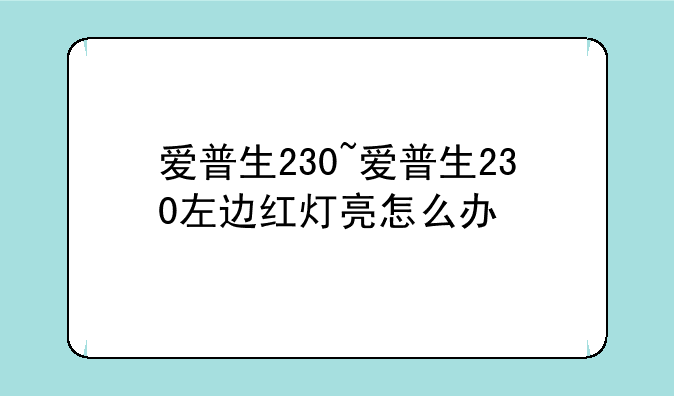 爱普生230~爱普生230左边红