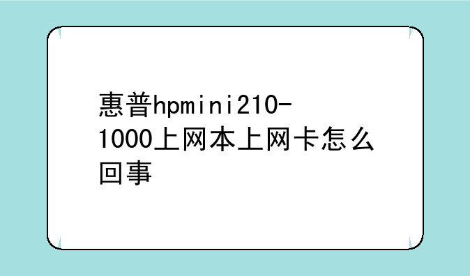 惠普hpmini210-1000上网本上网