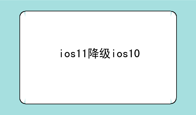 ios11降级ios10